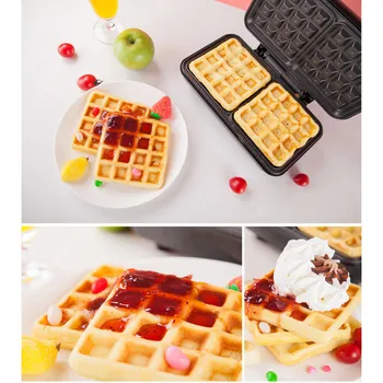 

220V Multifunctional Electric Breakfast Waffle Maker Machine Non-stick Household Waffle Pancake Baker Plate Machine EU/AU/UK