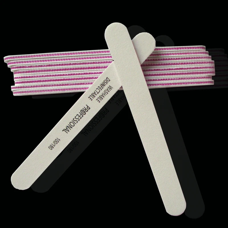 

100pcs Nail File Professional 100/180 Double Side Emery Board white Sandpaper Nail File Buffer Block Manicure Polish Tools