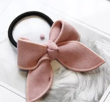 Новое поступление, милые резинки для волос с бантами для девочек, детские резинки с завязками для волос, резинки для волос - Цвет: Pink