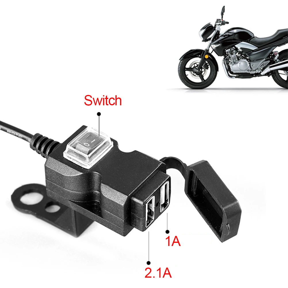 Двойной USB порт разъем питания крепления переходника питания водонепроницаемый зарядное устройство мотоцикл для телефона адаптер мотоцикл 9-90 в