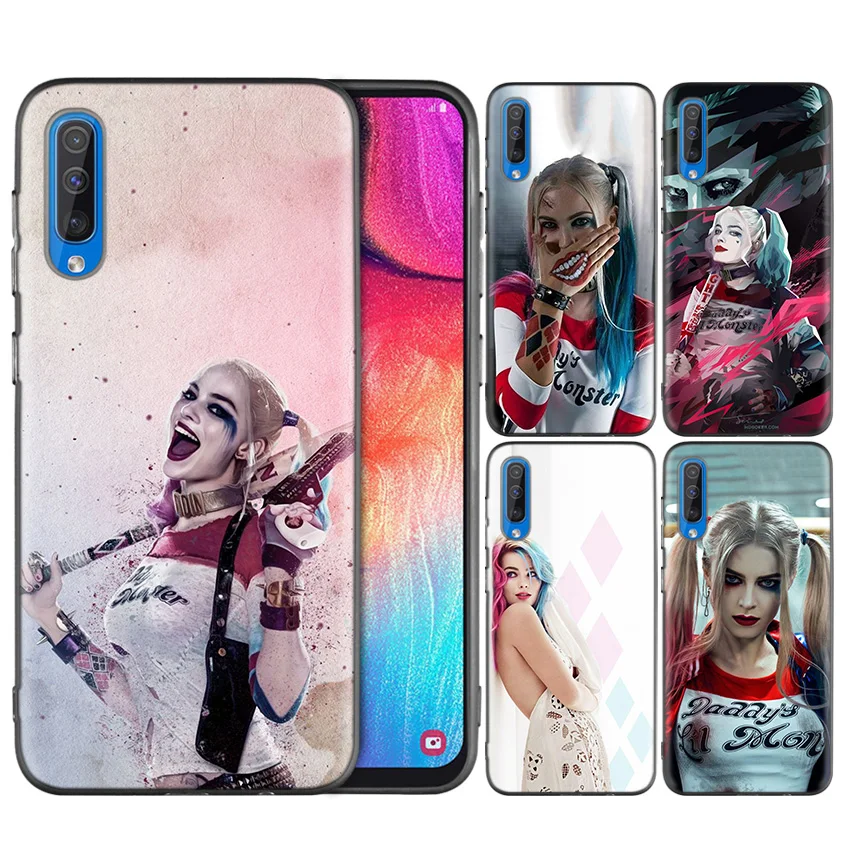 

Black Dark Silicone Case for Samsung Galaxy A50 A30 A10 M30 Cases Cover Shell Coque Suicide Squad Joker Harley Quinn Margot Robb