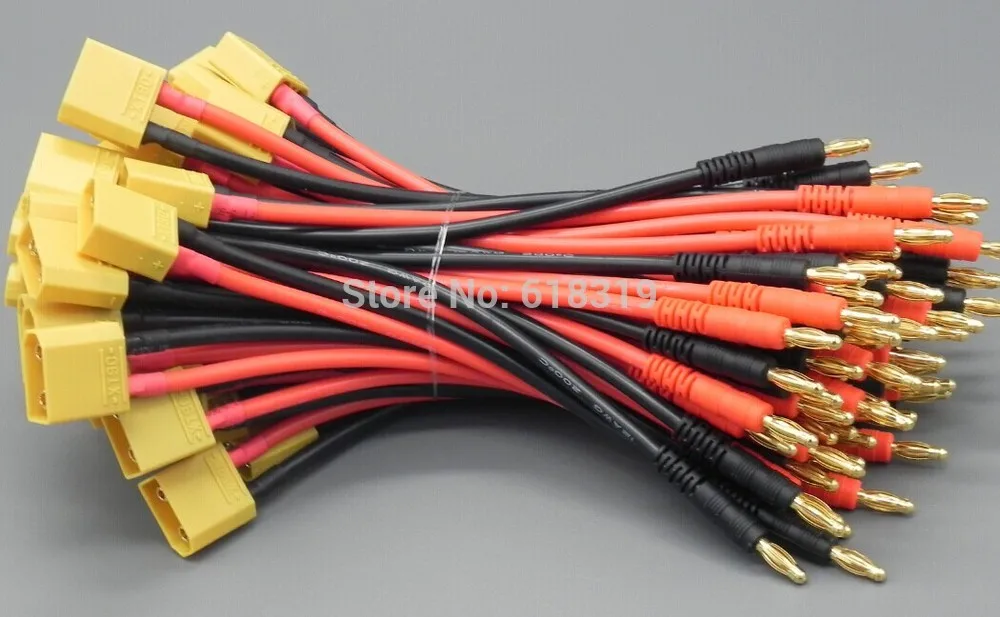 10 комплектов XT90 до 4 мм разъем банана Пуля с 14 AWG силиконовый кабель 150 Lipo батарея