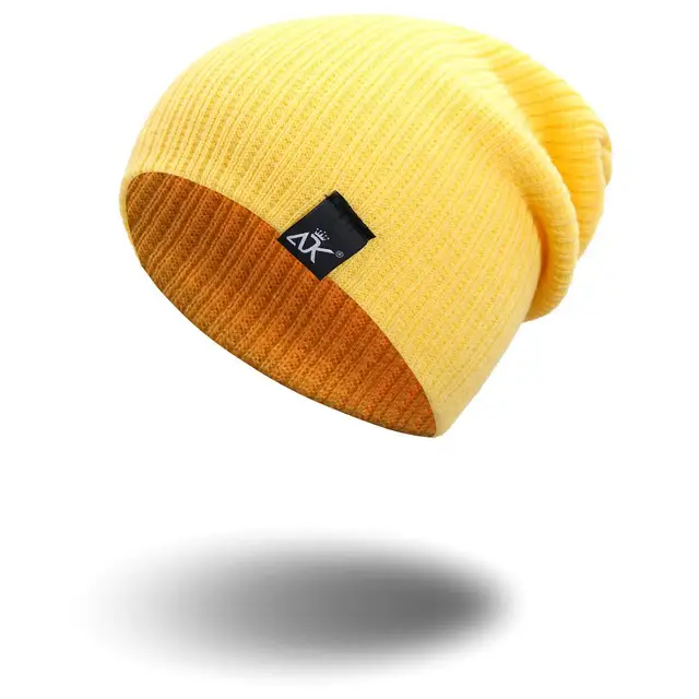 COKK Knitted Beanie Women's Hat Winter Men Skullies Beanies Warm Casual Slouchy Hat Crochet Beanie Hat Female Baggy Cap Cheap YELLOW