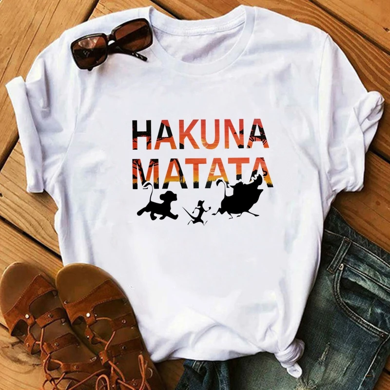 

Matata Shirt Women Harajuku Ullzang Print T-shirt Femme Homme Summer Tshirt Fashion Top Tee Female T Shirt