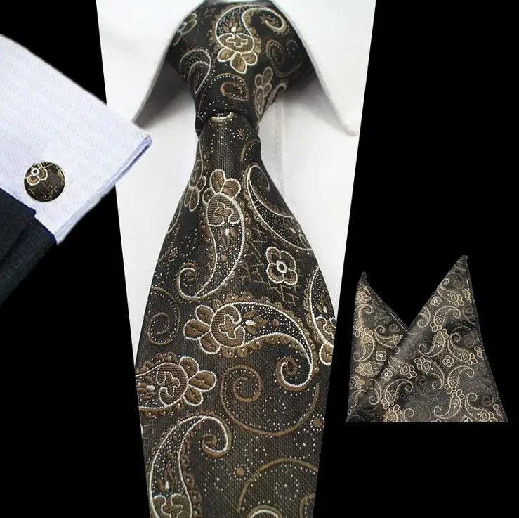 Клетчатый мужской набор галстуков удлиненный размер 145 см* 8 см галстук темно-синий Пейсли шёлк-жаккард Тканый шейный галстук костюм Свадебная вечеринка V9010 - Цвет: K38