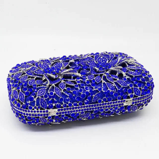 Dazzling Bridal Crystal Flower Clutch