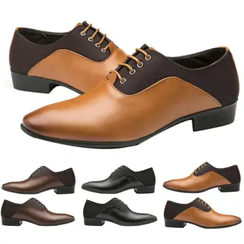 

Men Business Suit Lace Up Pointed Toe Modern Wedding Party Leather Shoes