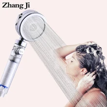 ZhangJi 3-Function Filter Shower Head with Stop Button Bathroom Multifunction 80mm Nozzle Electroplated Water Saving Sprayer