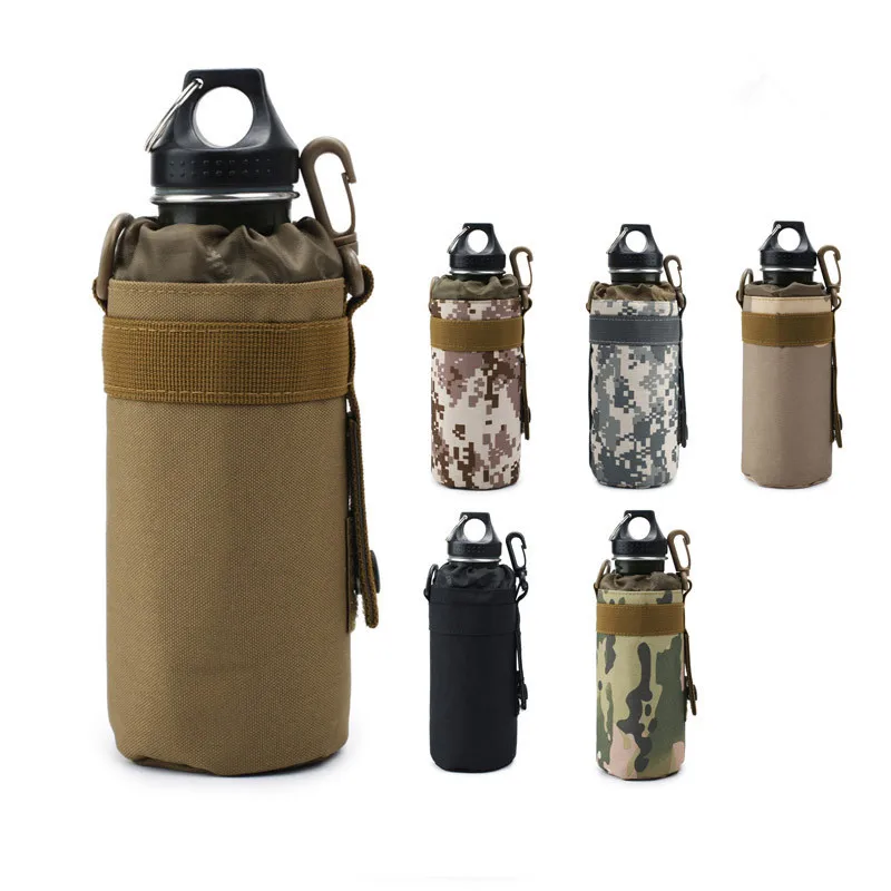 

Outdoor Kettle Bag With 500ml Alloy Bottle Set Camouflage Tactical Kettle Bag Sports Pocket