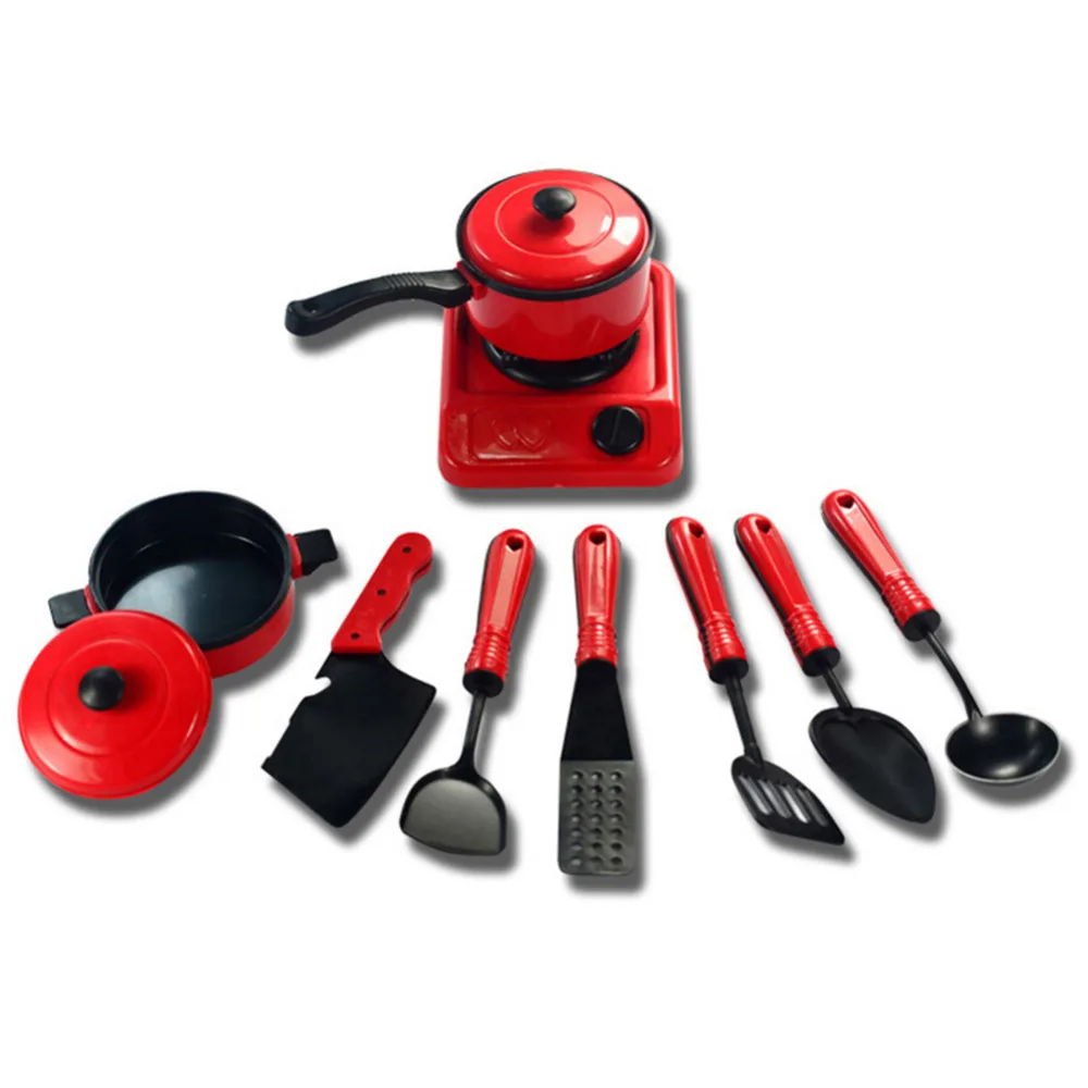 9 Pcs Kids Babys Plastic Kitchen Ware Utensil Pretend Play Toy Cookers