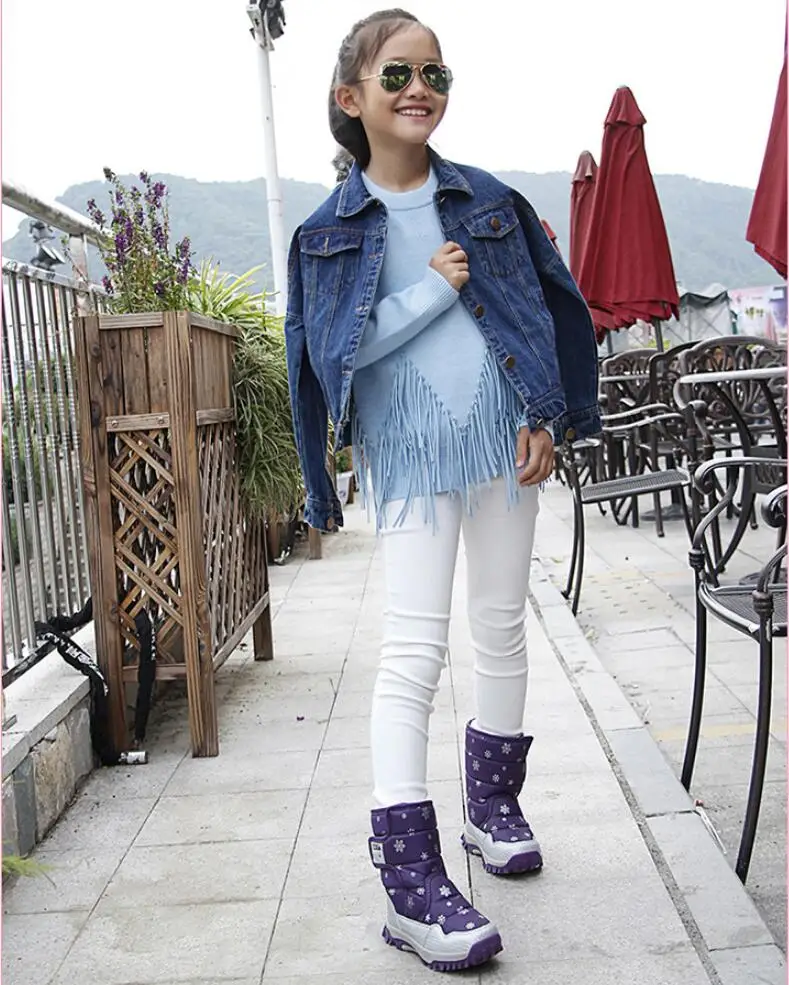 SKEHK/брендовые Детские зимние ботинки; зимняя обувь для девочек и мальчиков; модная детская обувь с круглым носком; красивые короткие ботинки для девочек; размеры 27-36