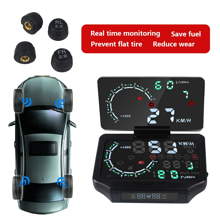 HUD Автомобильная головка дисплей плюс автомобильная система контроля давления в шинах два-в-одном продукт HA-X30 TMPS монитор системы HD hund дисплей