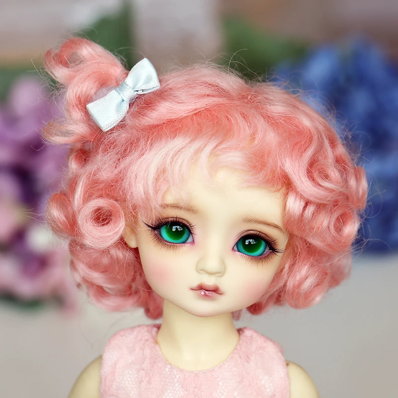 Peruca Boneca Yosd 5 Mohair Cor Encaracolados Tranças 1 - 6 Bjd 9 5 Mohair cor encaracolados tranças