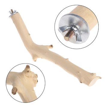 

Bird Parrot Perch Stand Holder Natural Wood Toys Grinding Claw Pet Cage Platform