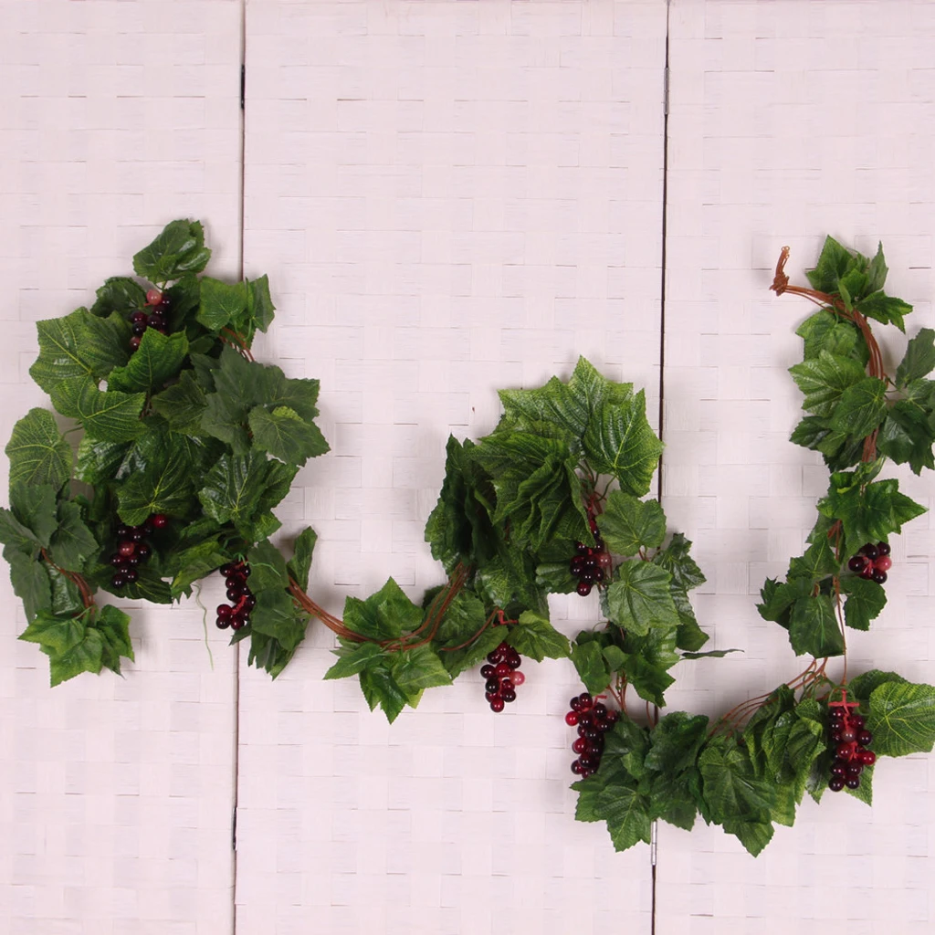 10 Style 1pc Artificial Decoration Vivid Vine Rattan Leaf Vagina Grass Plants Home Decor Grape Leaves For Wedding Decoration