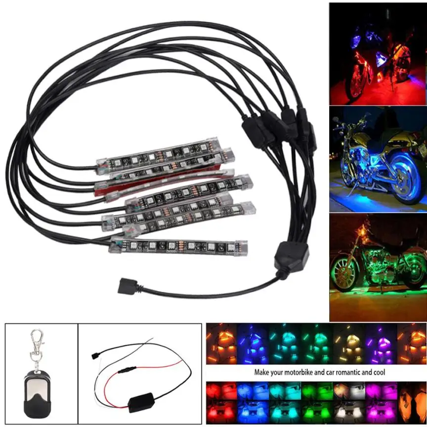 hot sale Motorcycle styling 8x10CM PCS RGB LED Car Motorcycle Chopper