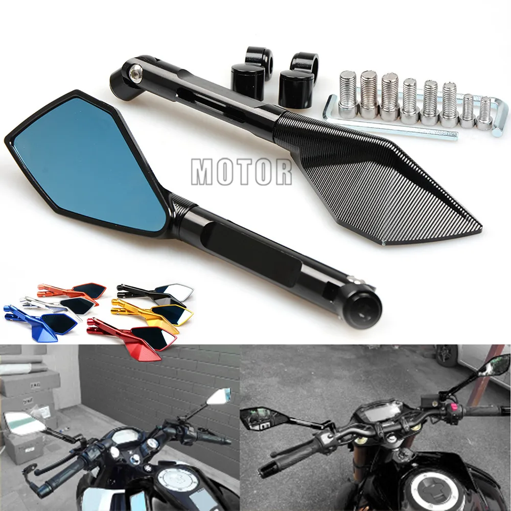Per Honda Yamaha Kawasaki Suzuki Ducati Aprilia Scooter Benelli Cnc Universale Moto Retrovisore Vista Posteriore Specchi Laterali