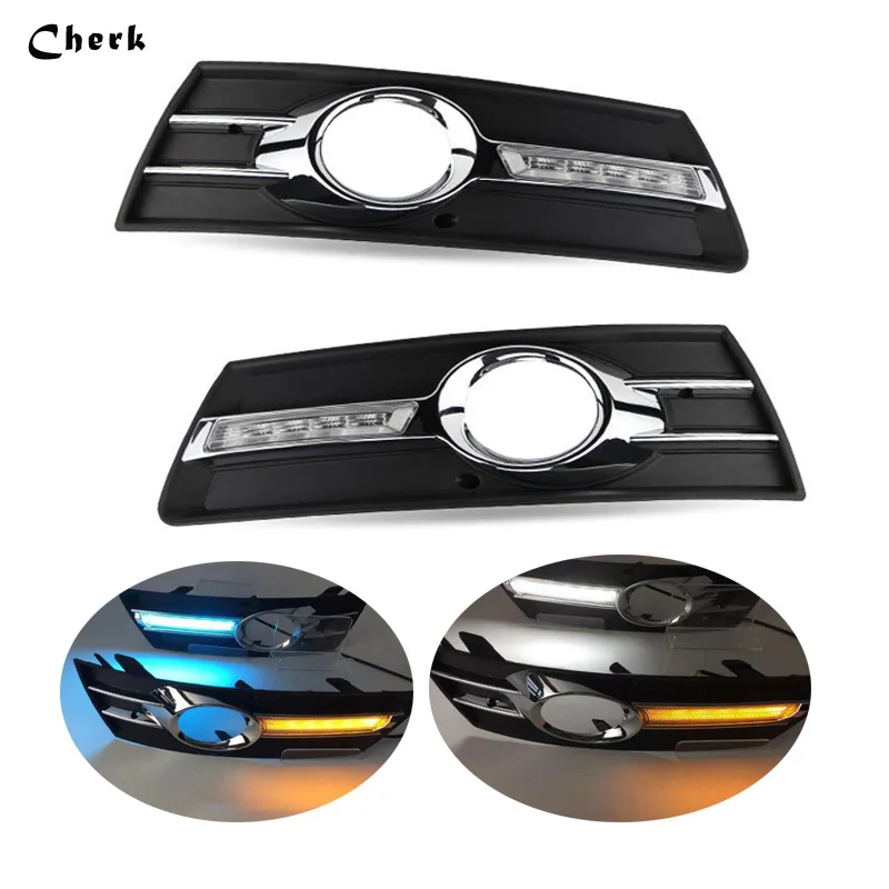 Фара для Volkswagen Passat CC 2010 2013 LED 3 цвета ДХО дневные ходовые огни Противотуманные фары