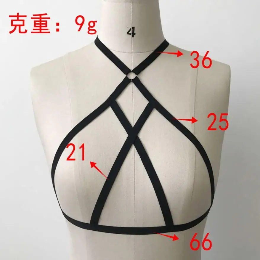 Женский бюстгальтер на бретелях с вырезами и открытыми плечами|lingerie bondage|bra cageblack