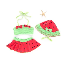 Детский купальник с арбузом для девочек; детский купальник бикини; купальный костюм; пляжная одежда для девочек; раздельная детская одежда; Лидер продаж; Весенний купальный костюм