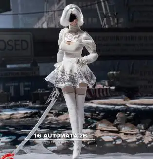 1/6 игровая фигурка 2B nier automata фигурка голова лепить комплект одежды w оружие nier 2 девушка фигурка желаний МАСКА ИГРУШКА Коллекционная без тела - Цвет: TF03 SET NO BODY