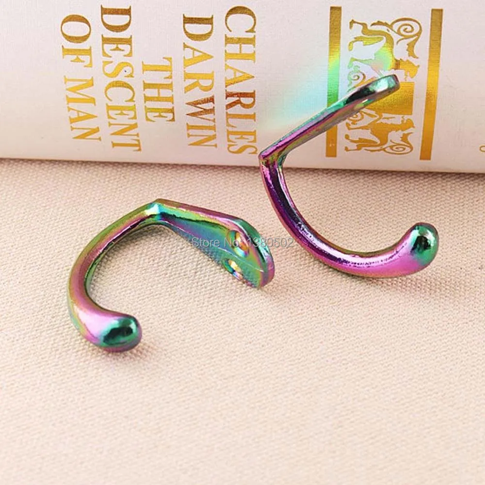 6pcs/lot rainbow color colorful alloy Multi Purpose Hooks Door Hooks