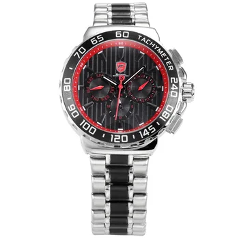 

Shark Sport Watch Luxury Relojes Stainless Steel Band Waterproof 6 Hands Date Day Display Men's Hours Quartz Watch / SH382