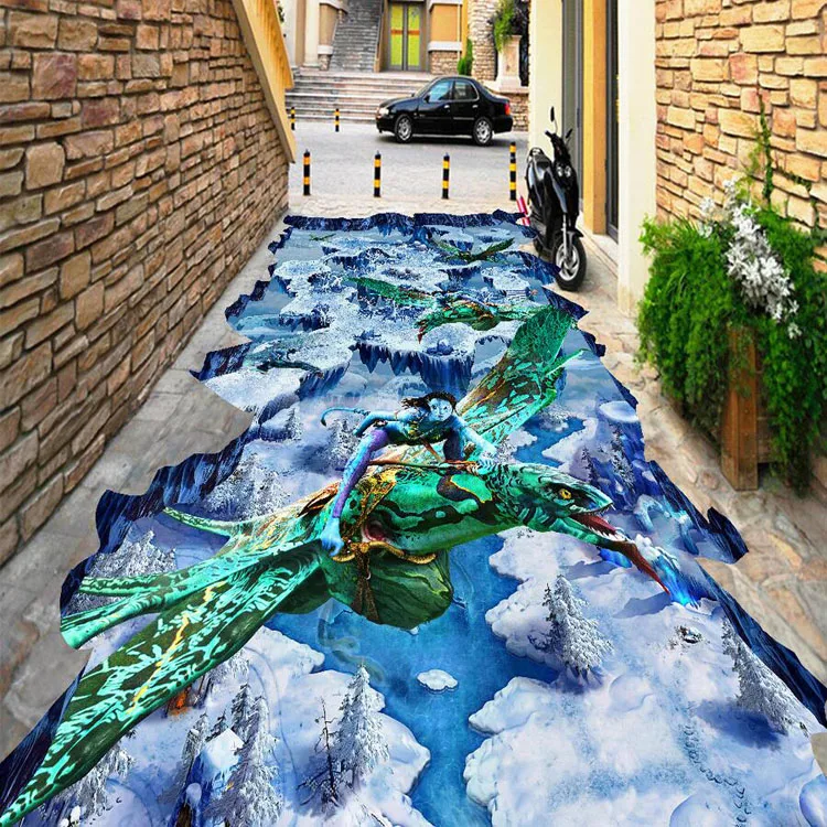 

3D Photo Wallpaper Custom Of 3D Bathroom Flooring Wall Paper The Ice World Wallpaper 3D Floor Paintings 3D Wall Mural Wallpaper