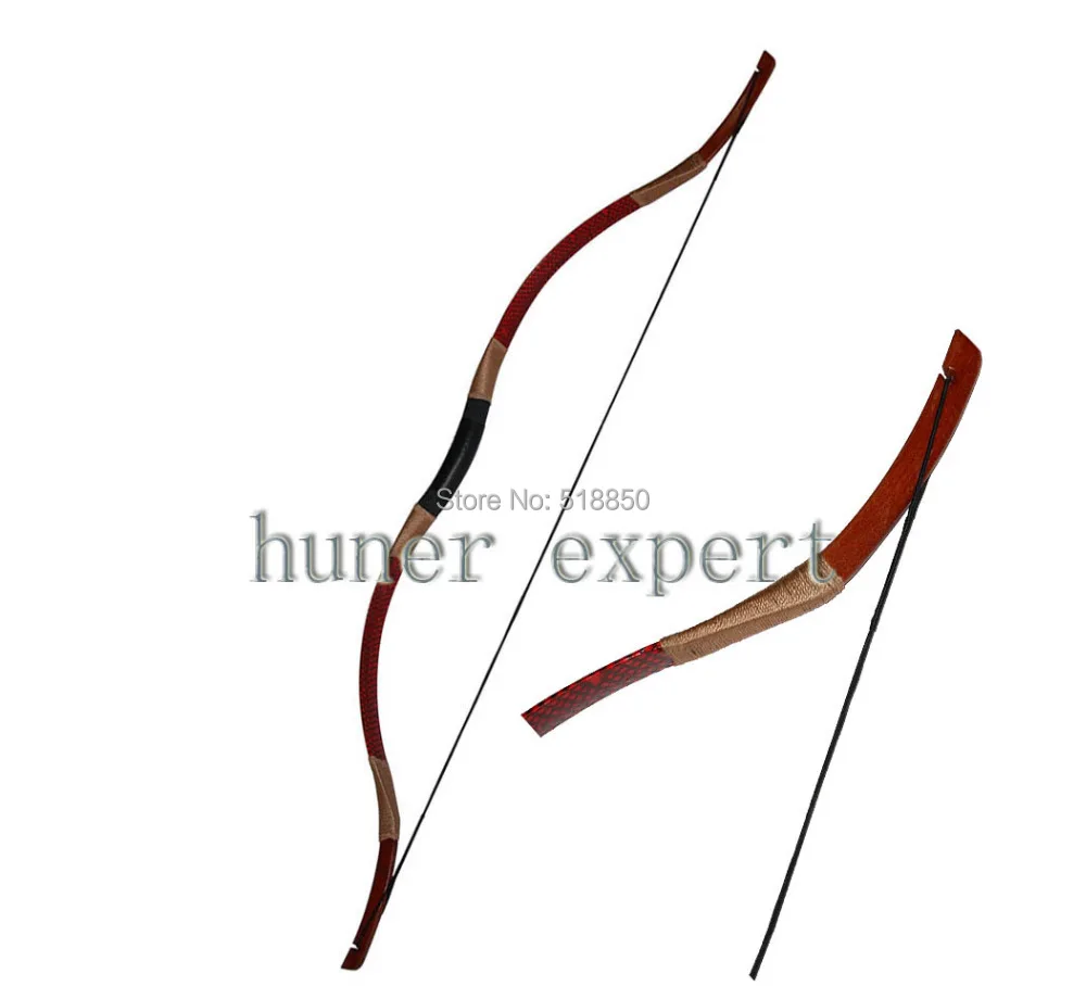 

a bow archery 48'' wooden arrow hunting recurve horsebow 35lbs LH RH traditional china bow