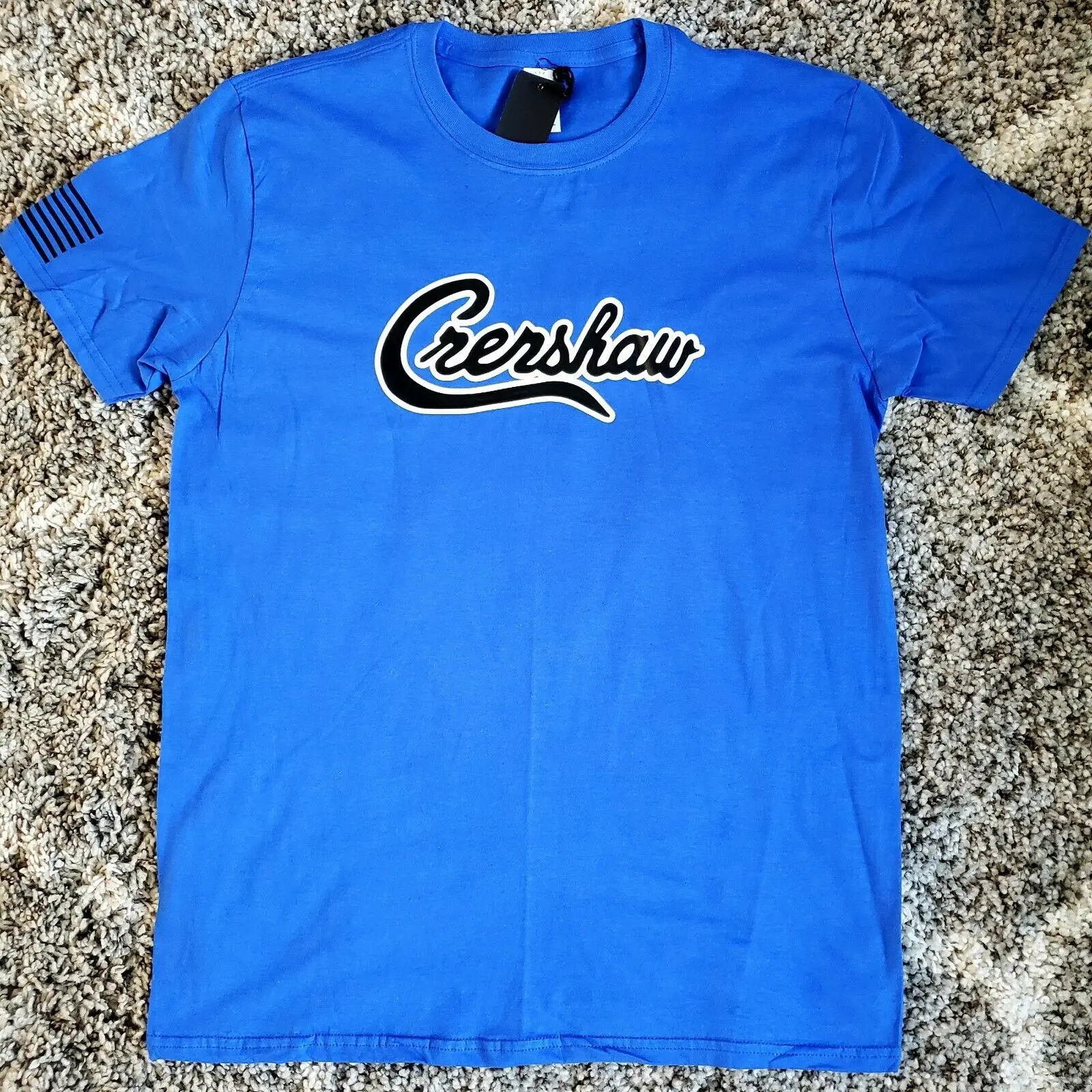 royal blue and white t shirt