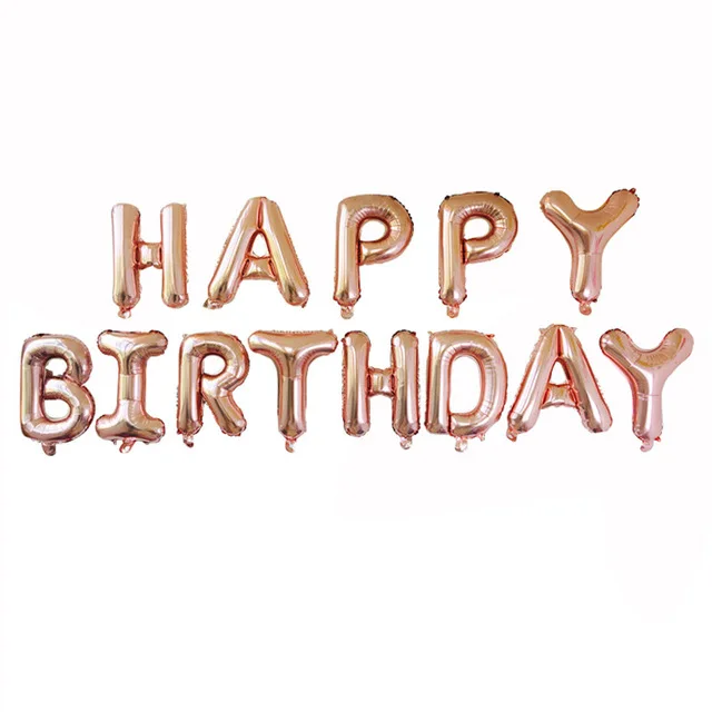 16 дюймов фольгированные буквы с днем рождения баннер шар розовое золото конфетти балоны/латексные балоны, декоративные шары для дня рождения детей/взрослых
