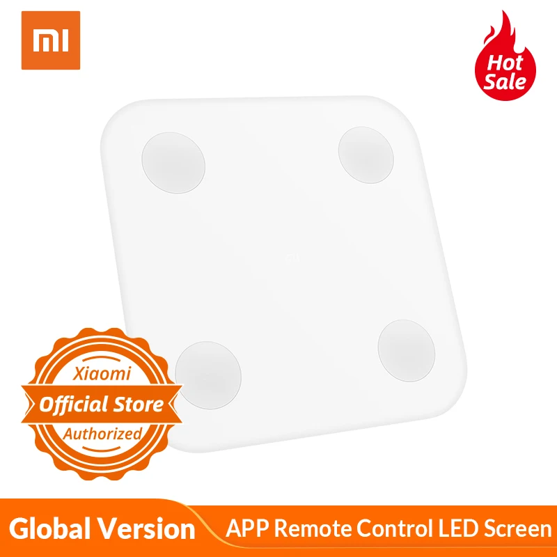 

Xiaomi Smart Weight Scale Global Version Human BFR Body Fat Ratio Measurement Weighing Scale APP Remote Control LED Screen