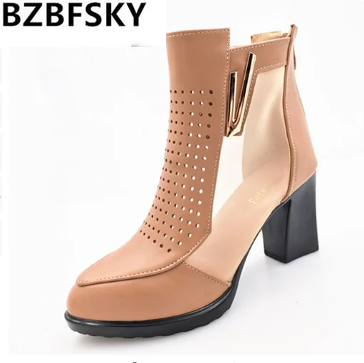

Feiniueta women's shoes spring or summer new high-heeled with female network shoes mesh yarn hollow shoes women shoes large size