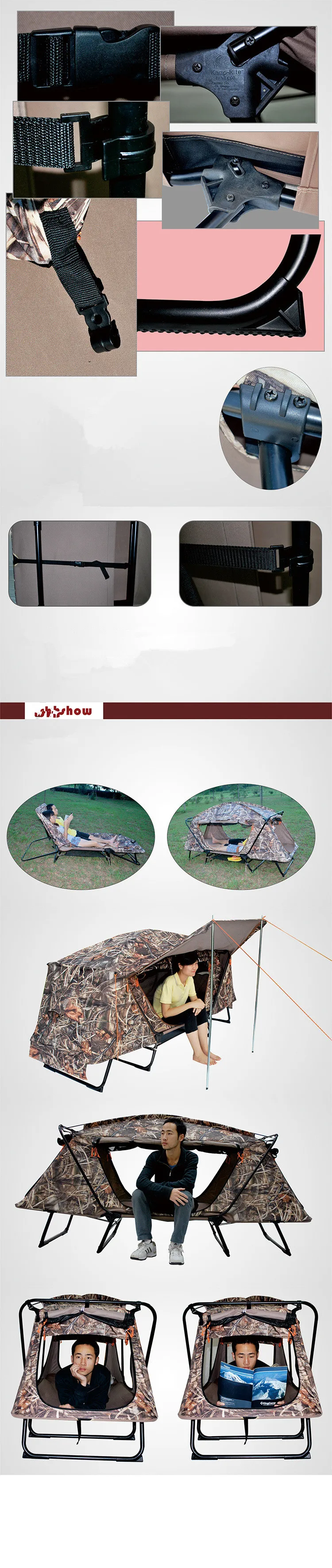 Professional outdoor Camouflage tents Leave the ground hunting fishing camping tent Multi-functional double folding deck chairs05