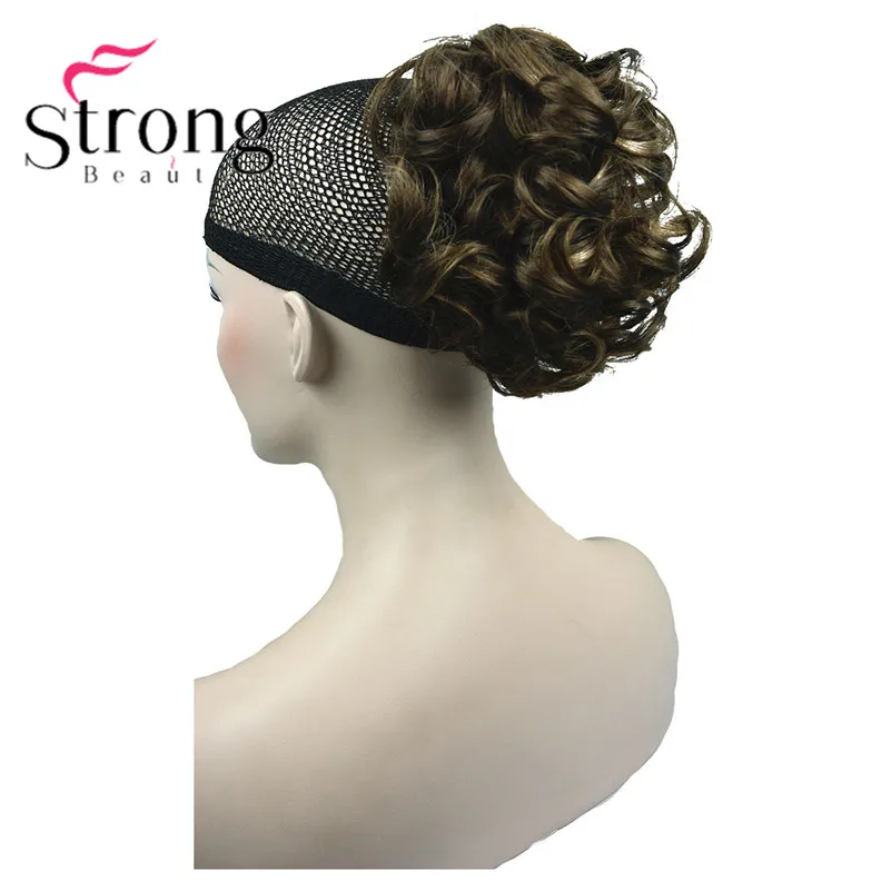 StrongBeauty короткий кудрявый зажим в Коготь Конский хвост наращивание волос синтетические волосы кусок 80 г с челюстью/коготь клип - Цвет: RM73