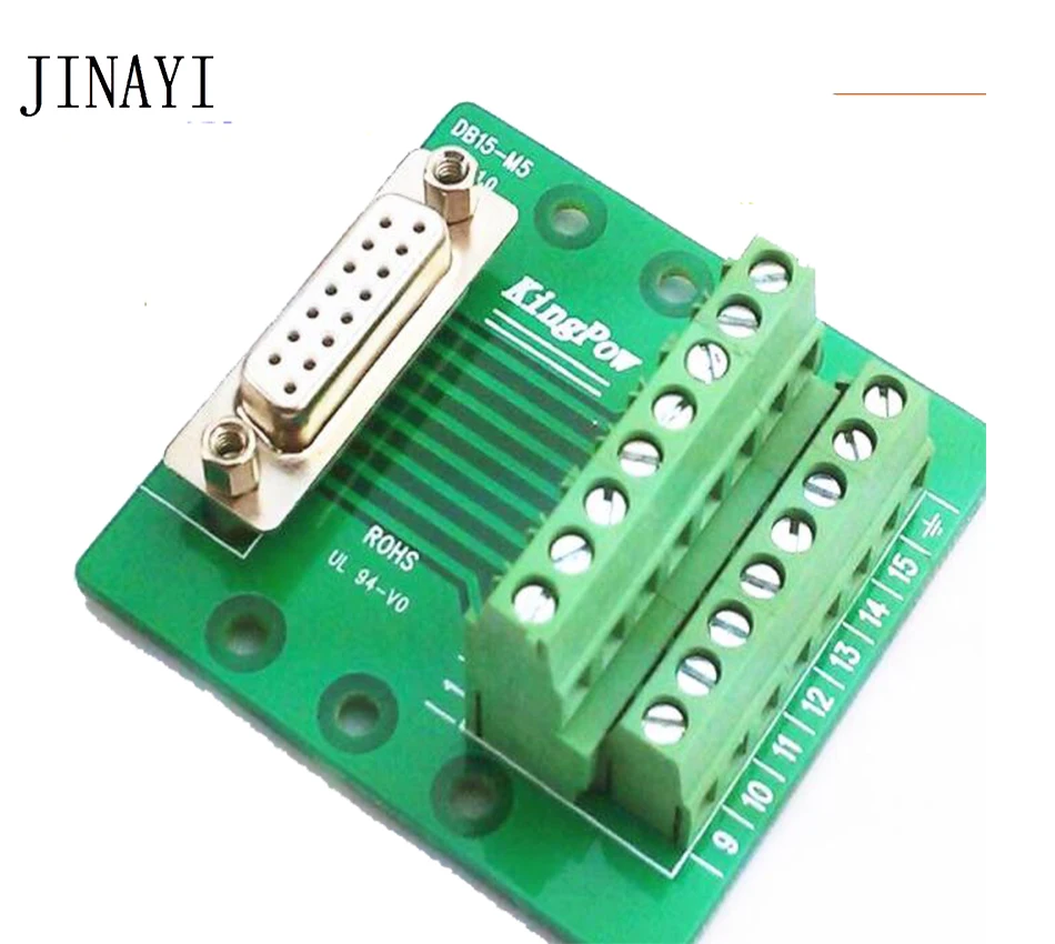 Vertial DB15 D SUB 15 контактный разъем мама папа сигналы клемма PCB коммутационная плата