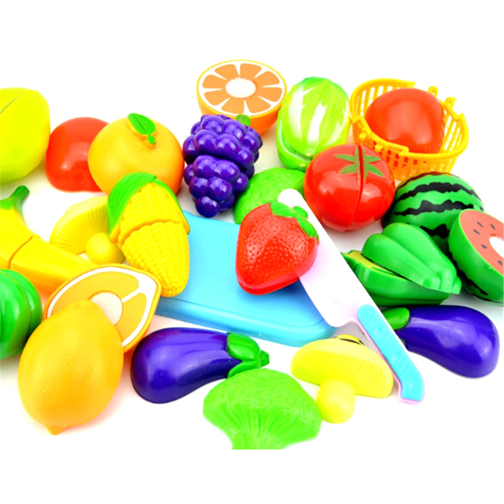 

1set Baby Kids Plastic Fruit Vegetables Cutting Classic Educational Toys Children Pretend Play House Kitchen Toy