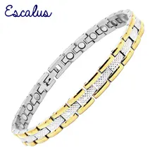 Escalus дамы цвет серебристый, золотой 24 шт. ювелирные изделия на магните Быстрая браслет магнитный нержавеющая сталь био браслет с подвесками