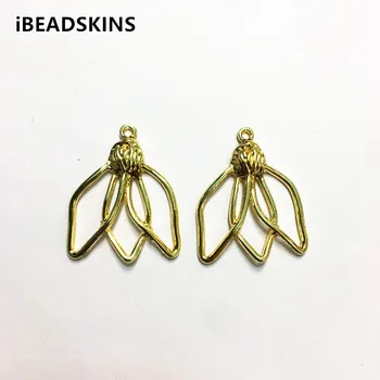 

New arrival! 33x27mm 100pcs/lot gold color Zinc alloy charm for handmade earrings accessories/Earring parts LCDL1410-14