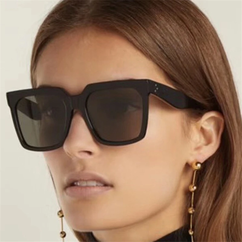 

2019 Sunglasses Lady Flat Top Eyewear Lunette Femme Women Luxury Brand Sunglasses Women Rivet Sun Glasse UV400 GD5068