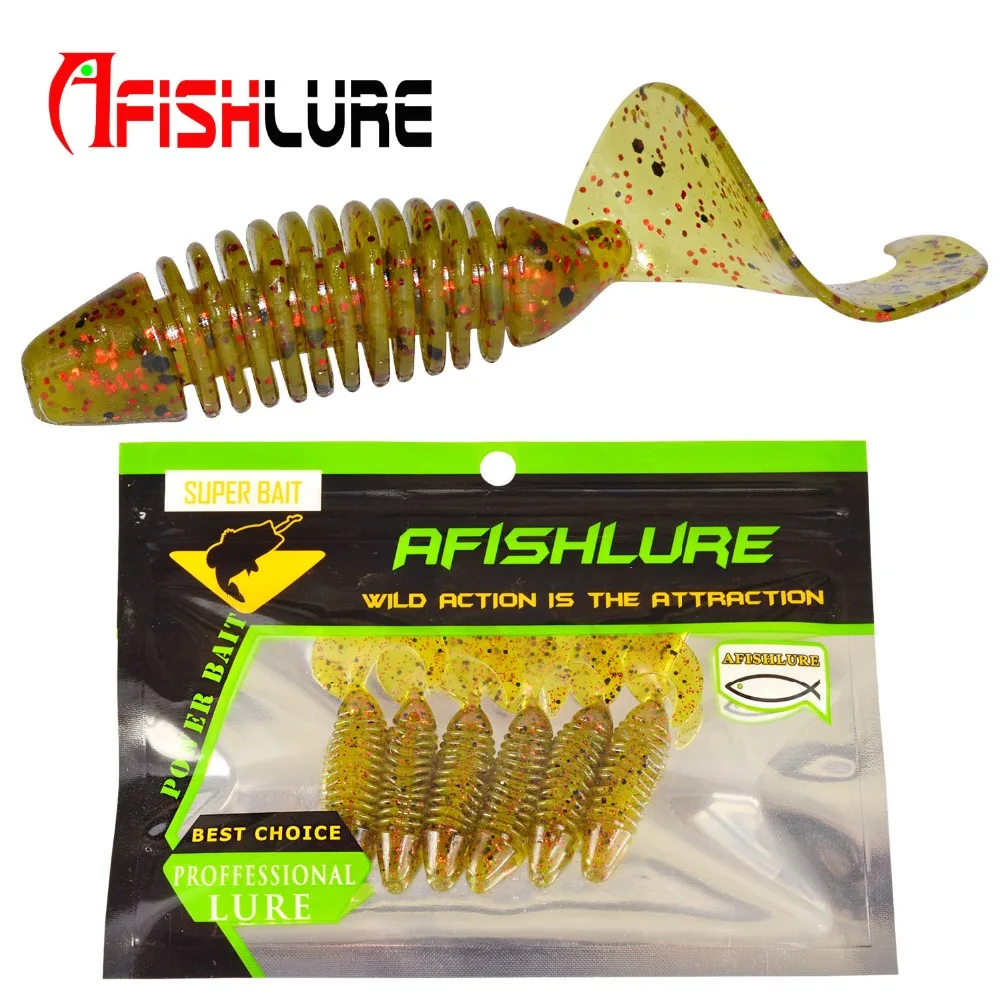 

12pcs/lot 60mm 3g Grub Soft Lure with Circle Tail Fishing Lures with Shrimp Scent Fishing Tackle AR40