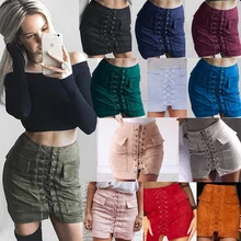 New casual sexy 12-color pocket suede straps wild self-cultivation buttocks back zipper fashion female skirt mini skirt