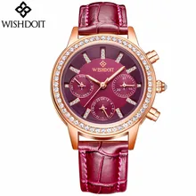 relogio feminino WISHDOIT Luxury Women Watches Fashion Casual Quartz Watch Ladies Luminous Analog Clock Leather Strap Wristwatch