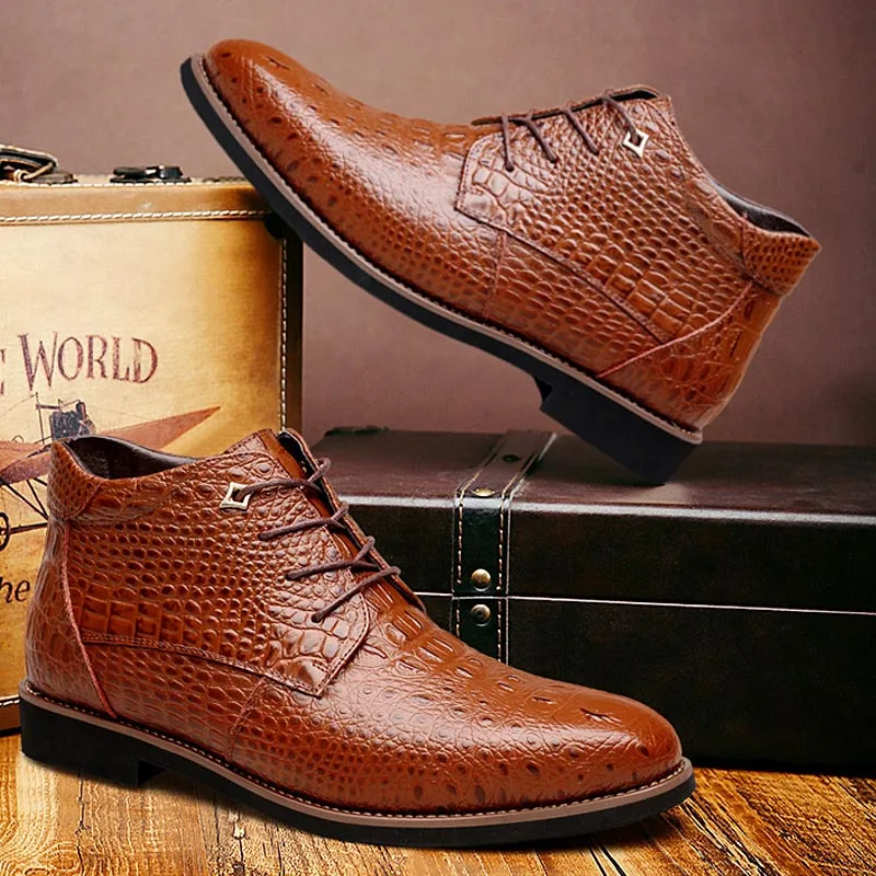 

Masorini Men Boots Autumn Winter Warm Fur High Quality Split Leather Footwear Fashion Comfortable Men Ankle Boots WW-627