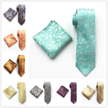 

8cm Stylish Gentlemen Formal Ties Set Jacquard Woven Necktie Pocket Square Sets