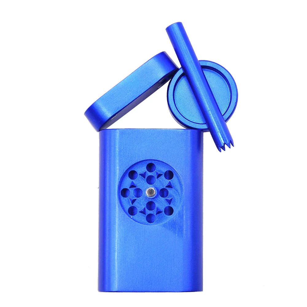 Honeypuff алюминиевый травяной Точильщик Pinch One htter& Dugout чехол для трубы с чехол для хранения курительная трубка все в одном - Цвет: Blue