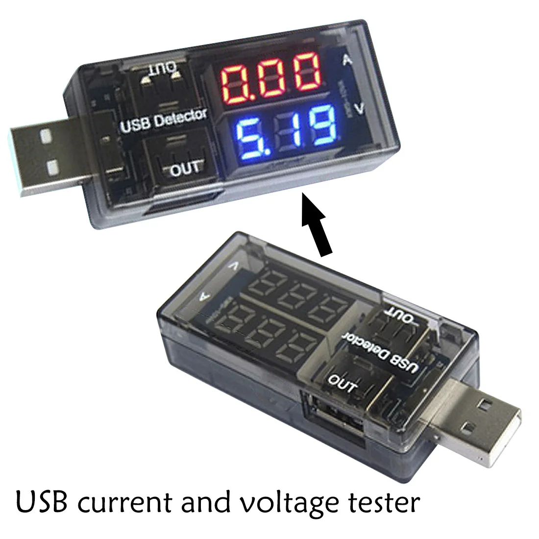 

USB Charger Tester USB Current Voltage Charging Detector Mobile Power Current and Voltmeter Ammeter Voltage Double Row Shows