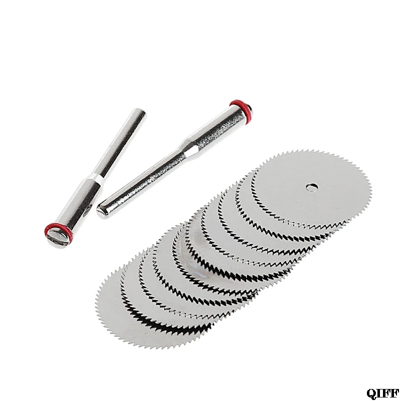 

10 x 22mm Wood Saw Blade Disc + 2 x Rod Dremel Rotary Cutting Tool Mar28