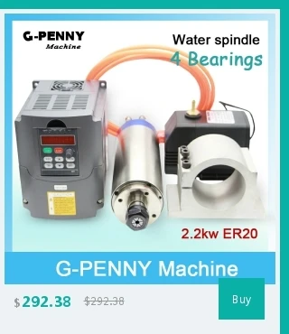 G-PENNY 2.2KW ER20 мотор шпинделя с водяным охлаждением CNC 80x230 мм 220 В/380 В 4 подшипника и 80 мм алюминиевый круглый кронштейн шпинделя