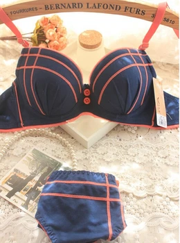 

Hot 2016 lingerie panties sets Superman bra with cotton push up bras lovely lady's blue underwear sets for women
